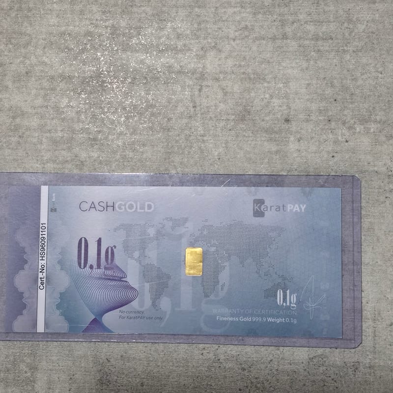 SABRANTY OF CERTIFICATION CASH GOLD 0.1Karat