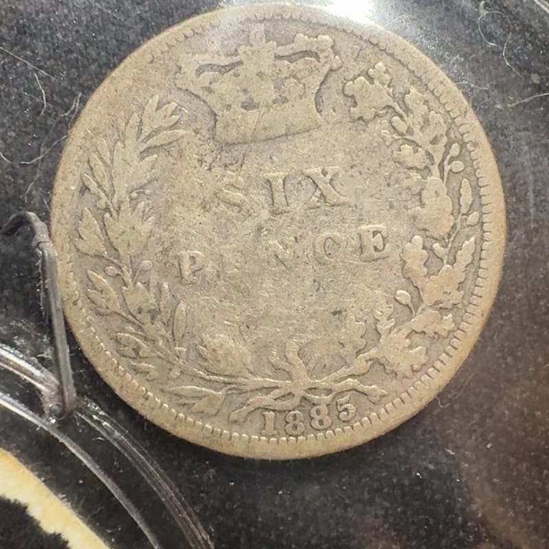 1885 Great Britain Silver Sixpence Queen Victoria