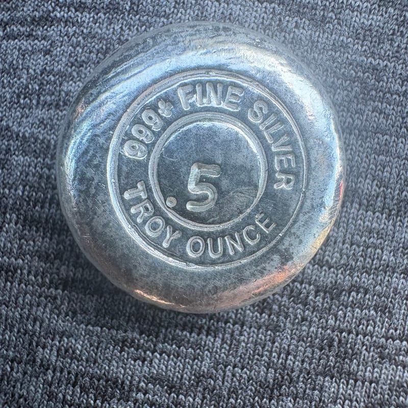 1/2 oz YPS Hand Poured Silver Button