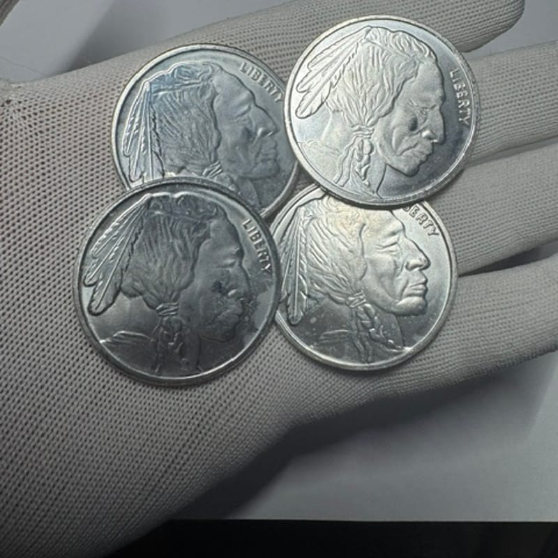 NEAR SPOT 4 oz .9999 Buffalo Rounds Milk Spotted
