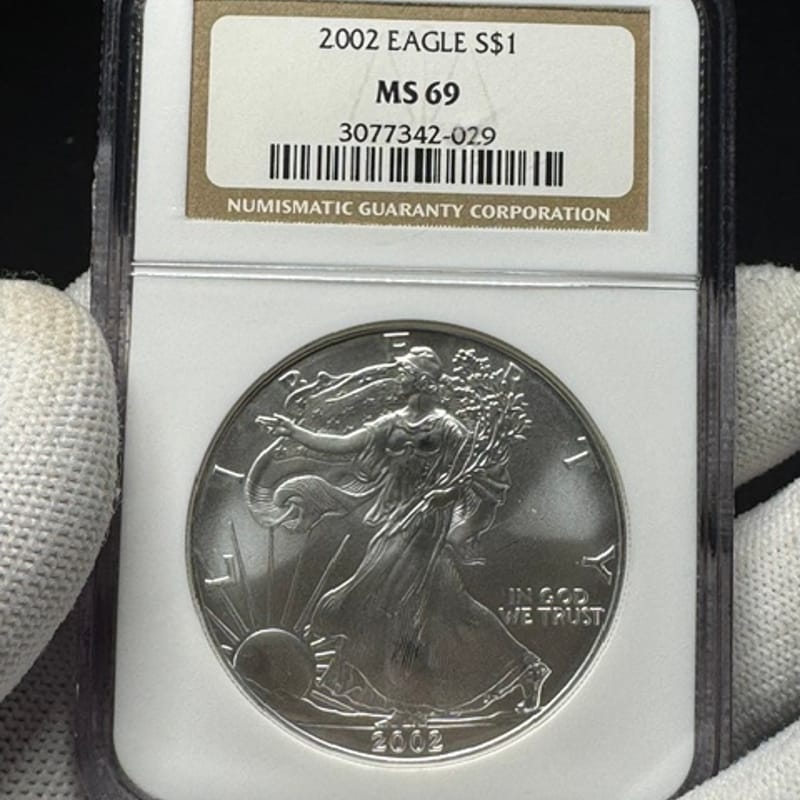 2002 American Silver Eagle – NGC MS69 Free Ship