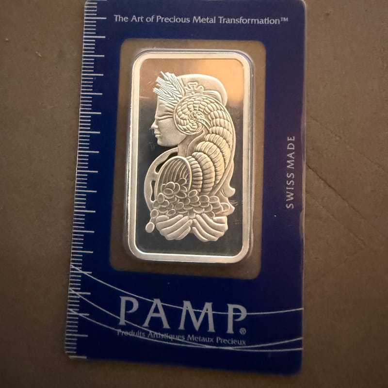 PAMP 1oz silver bar