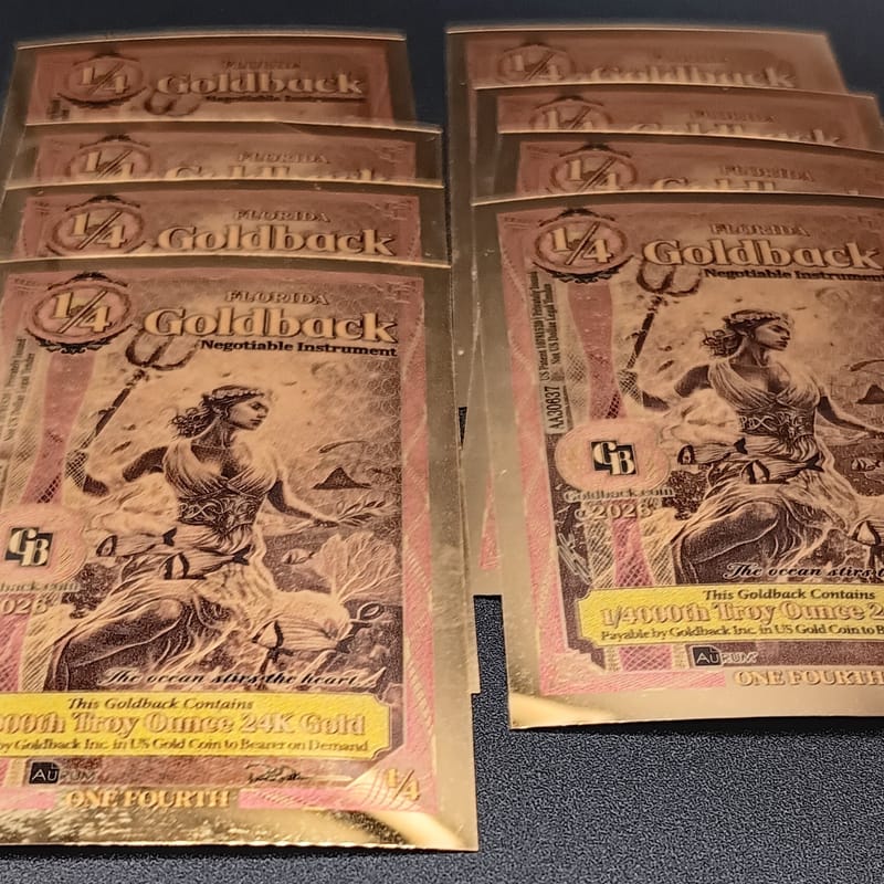 2026 Lot of (8) 1/4 Florida Alpha GoldBacks -