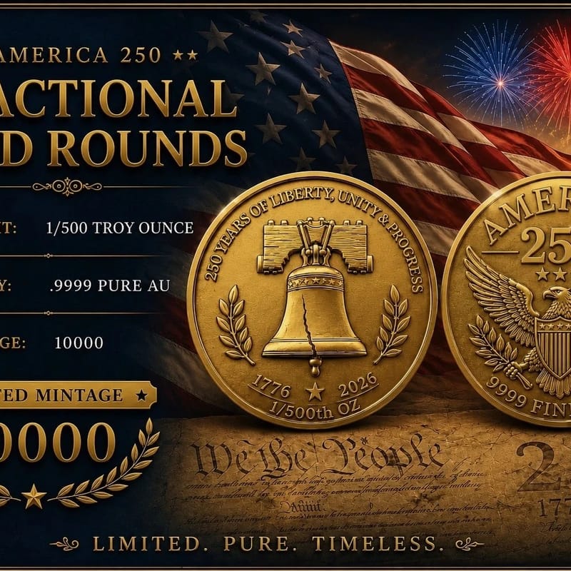 2026 America 250 1/500 oz Gold Round .9999