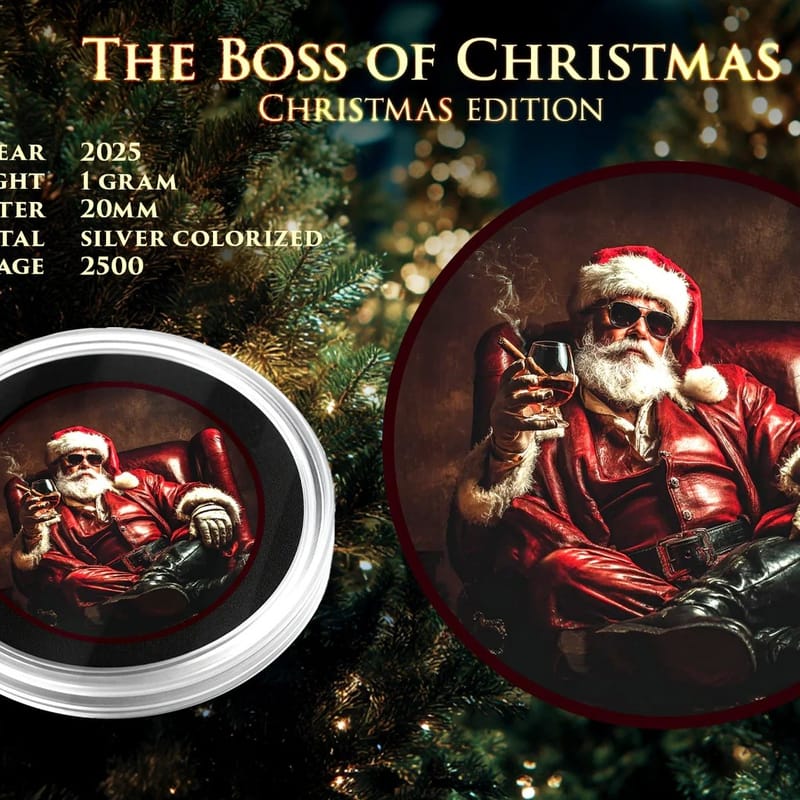 2025 The Boss Santa Colorized 1g Silver Round .999