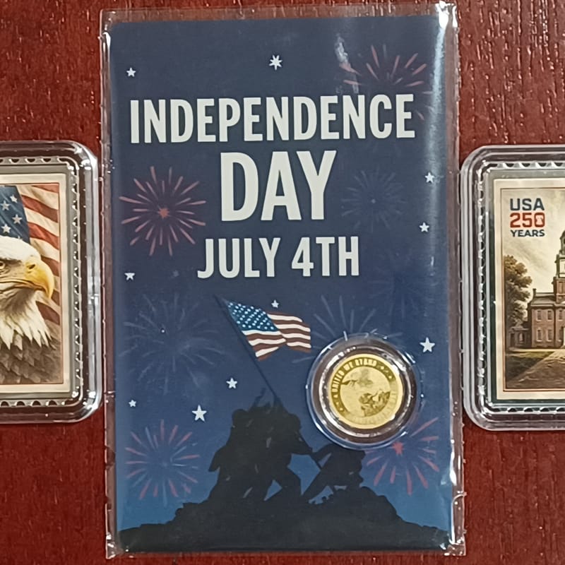 US 250th 1/5oz Silver and 1/1000oz Gold Coin