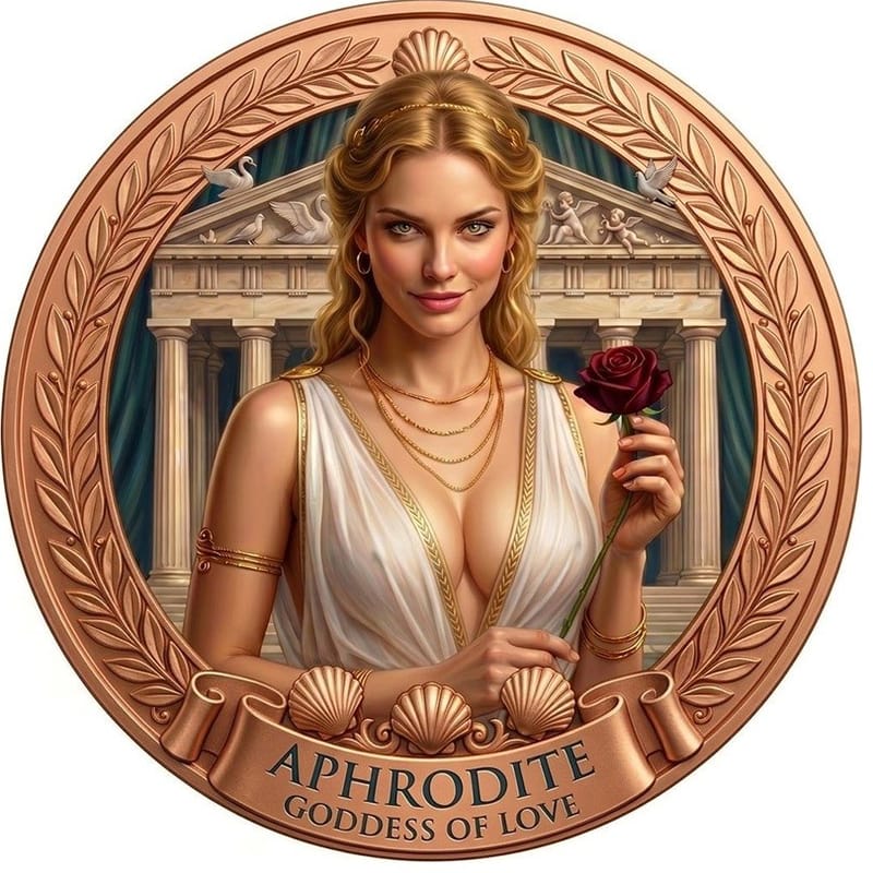 2026 Aphrodite 1 oz Copper Round COA 3D
