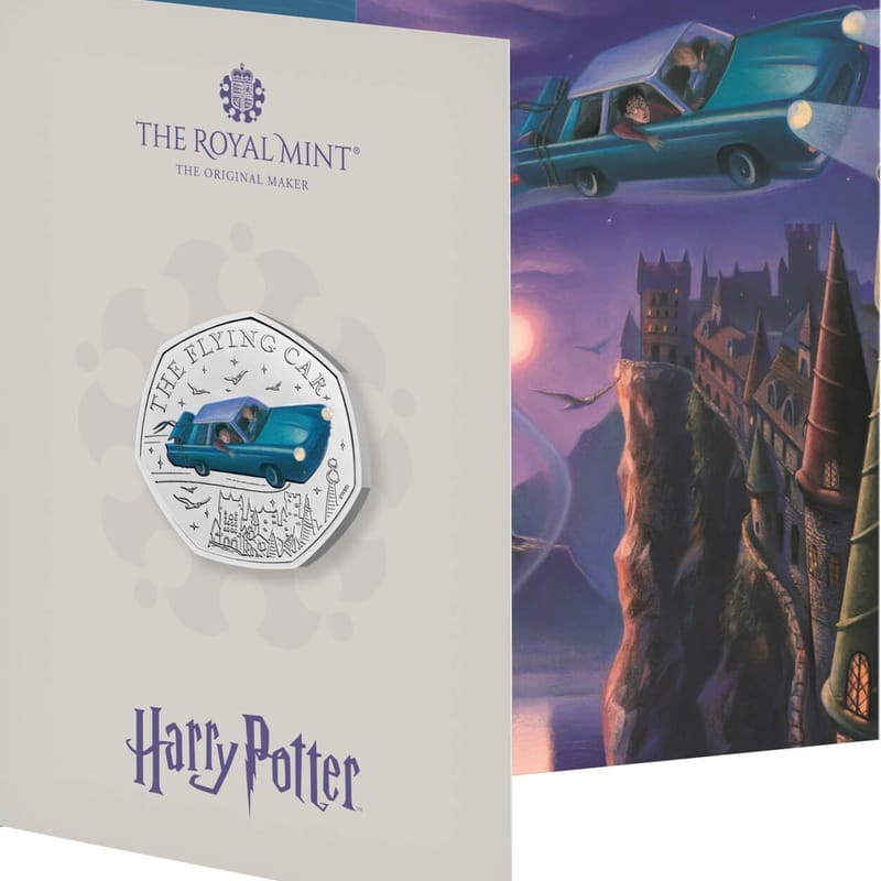 2025 Harry Potter The Flying Car 50p BU Color Coin