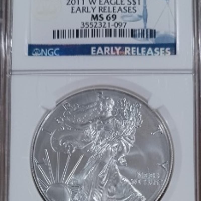 2011W 1oz American Silver Eagle Burnished MS69 ER