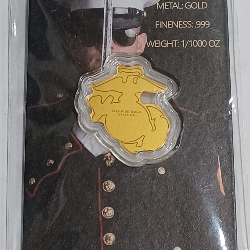 2026 Marines 1/1000 oz Gold .9999 Mildly Damaged