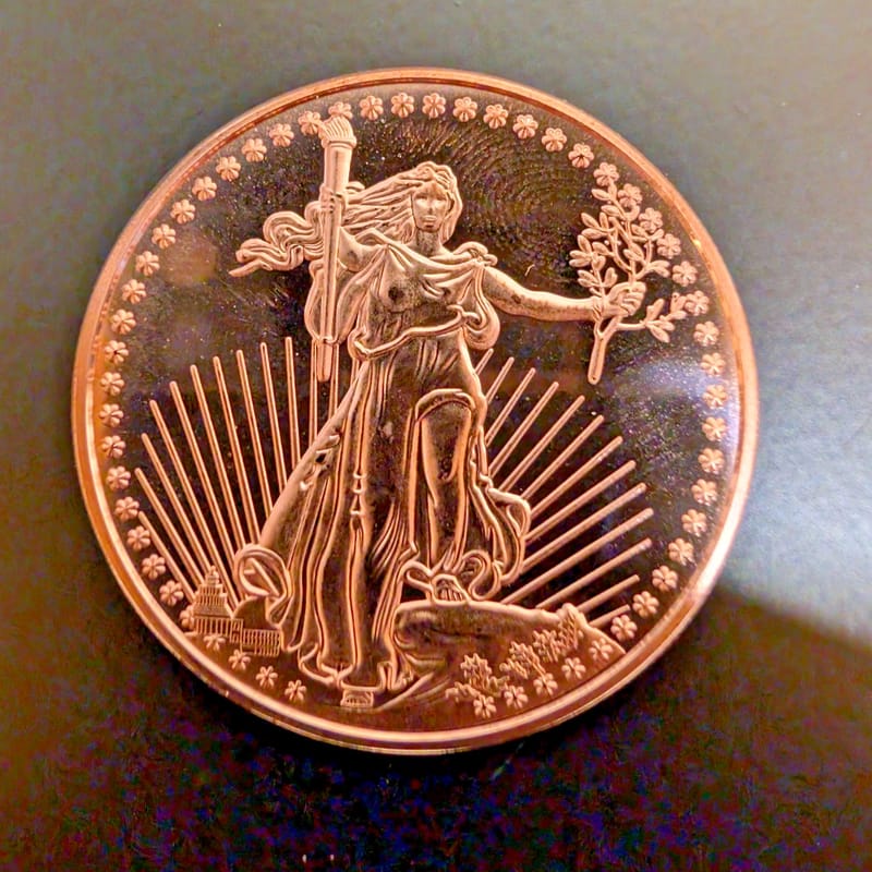 Saint-Gaudens 1 oz Copper Round .999 fine