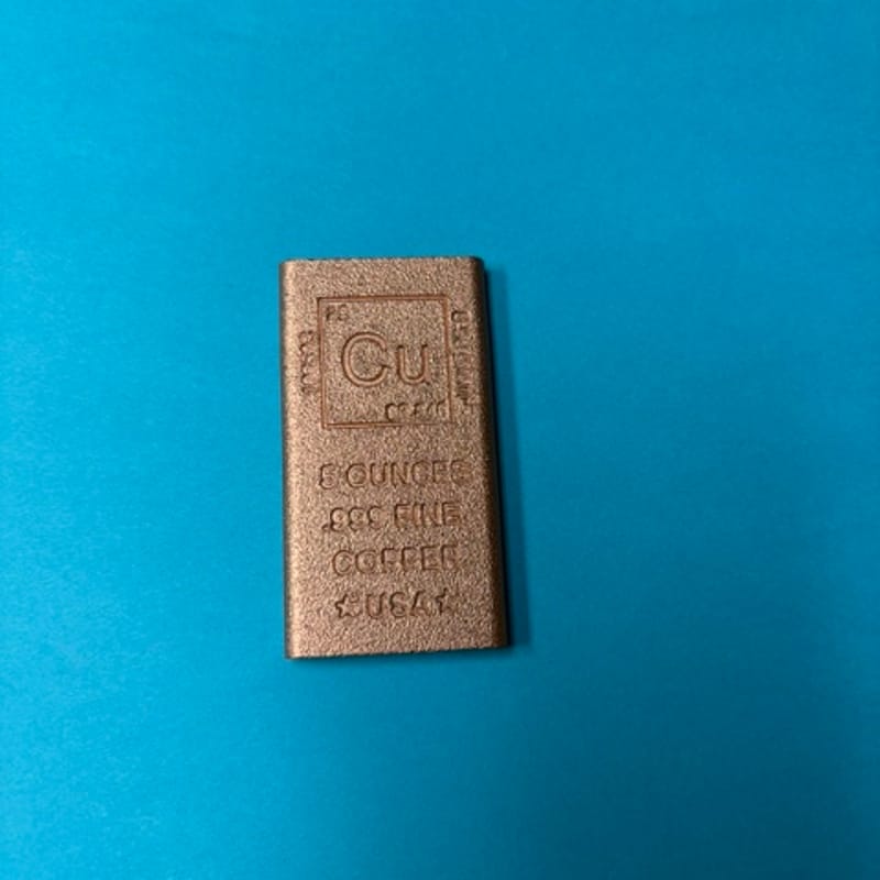 5 oz Chalcolithic Metals Element Cast Copper Bar