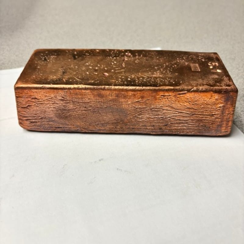 5 Pound Hand Poured Copper Bar