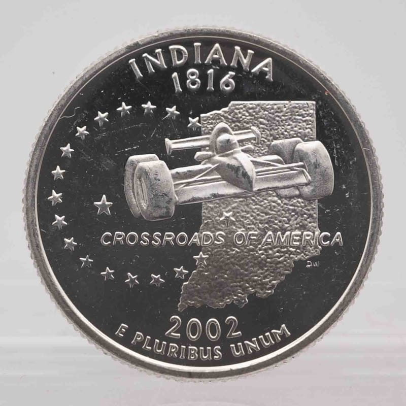2002 American Proof Silver Quarter Indiana