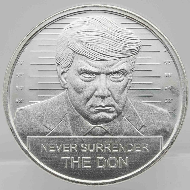 Donald Trump Mug Shot Never Surrender 1oz Silver