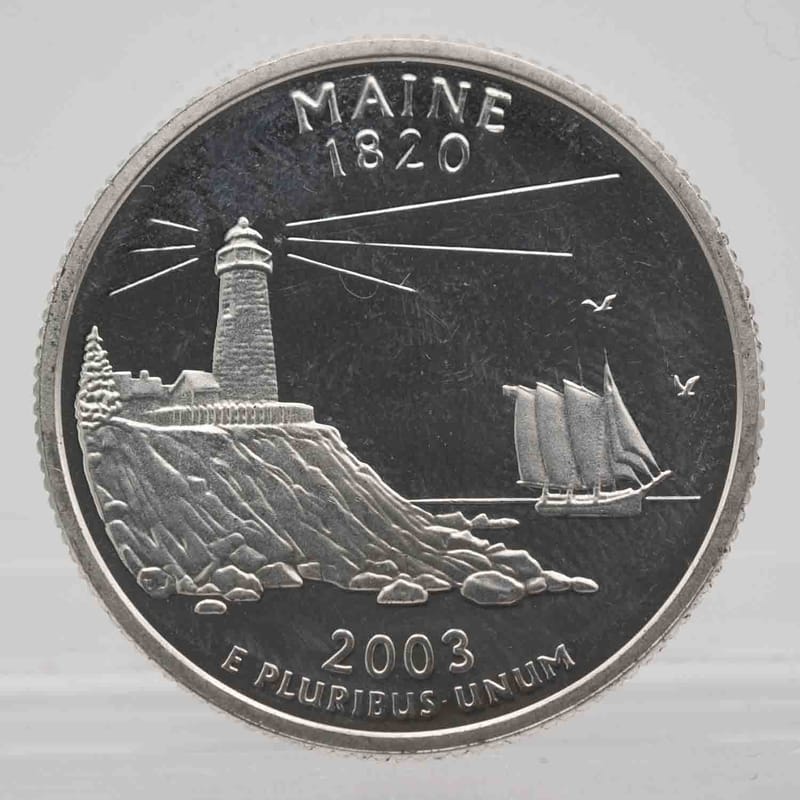 SPOT 2003 American Proof Silver Quarter Maine