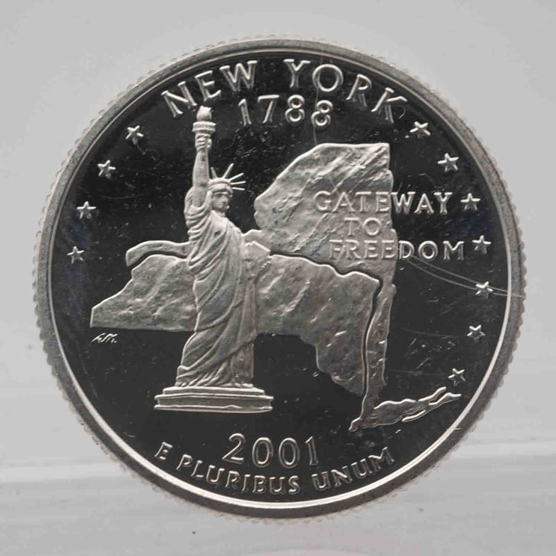 2001 New York Proof Silver Quarter 90%