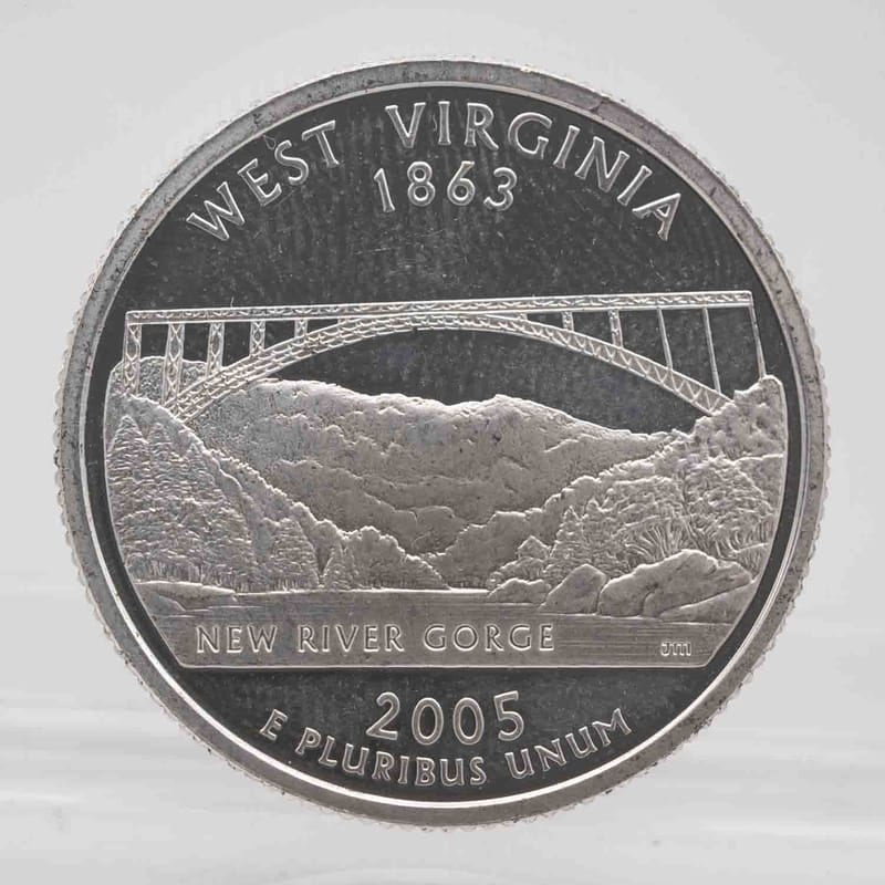 2005 American Proof Silver Quarter West Virginia
