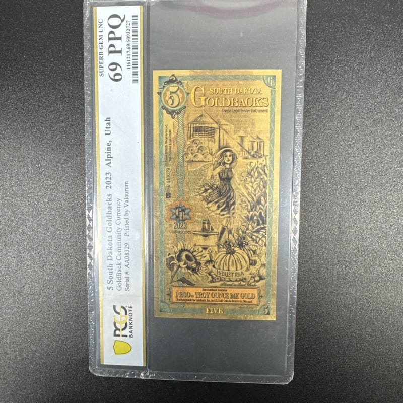 2023 South Dakota 5 Goldback PCGS 69 PPQ