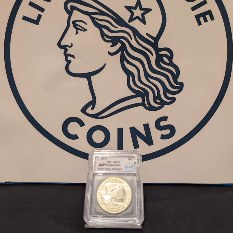 1987 P Constitution Silver Dollar MS70 ICG