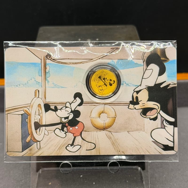 Steamboat Willie Micky Mouse Gold 1/1000oz Coin