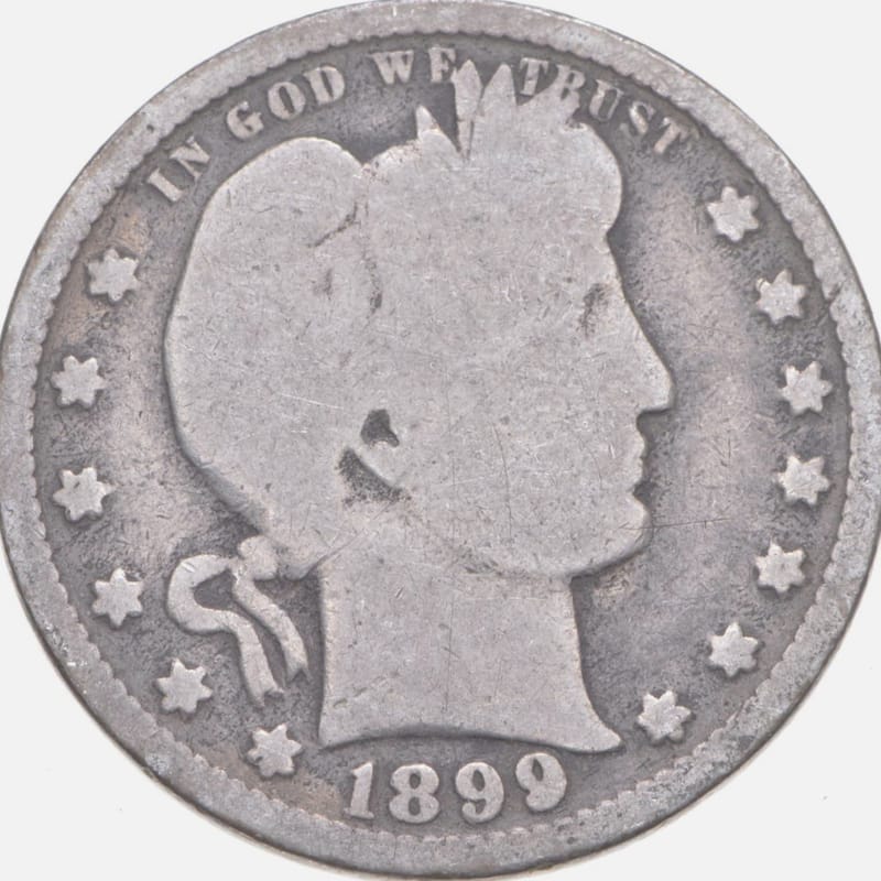 Near Melt 90% Silver Barber Quarter Circ 0.181 oz