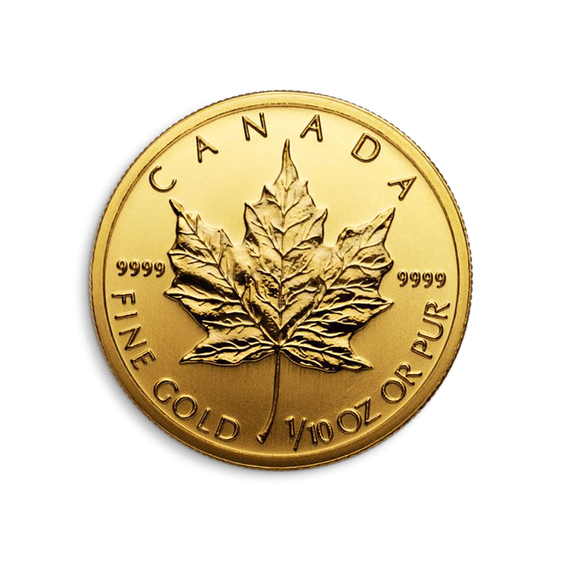 Random 1/10 oz .9999 Gold Canada Maple Leaf Coin