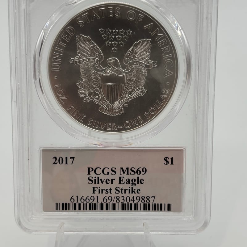 2017 ASE 1oz .999 Silver PCGS MS69 Trump Label
