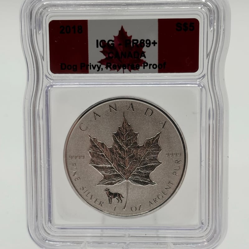 2018 Canada S$5 Maple Dog Privy ICG PR69+