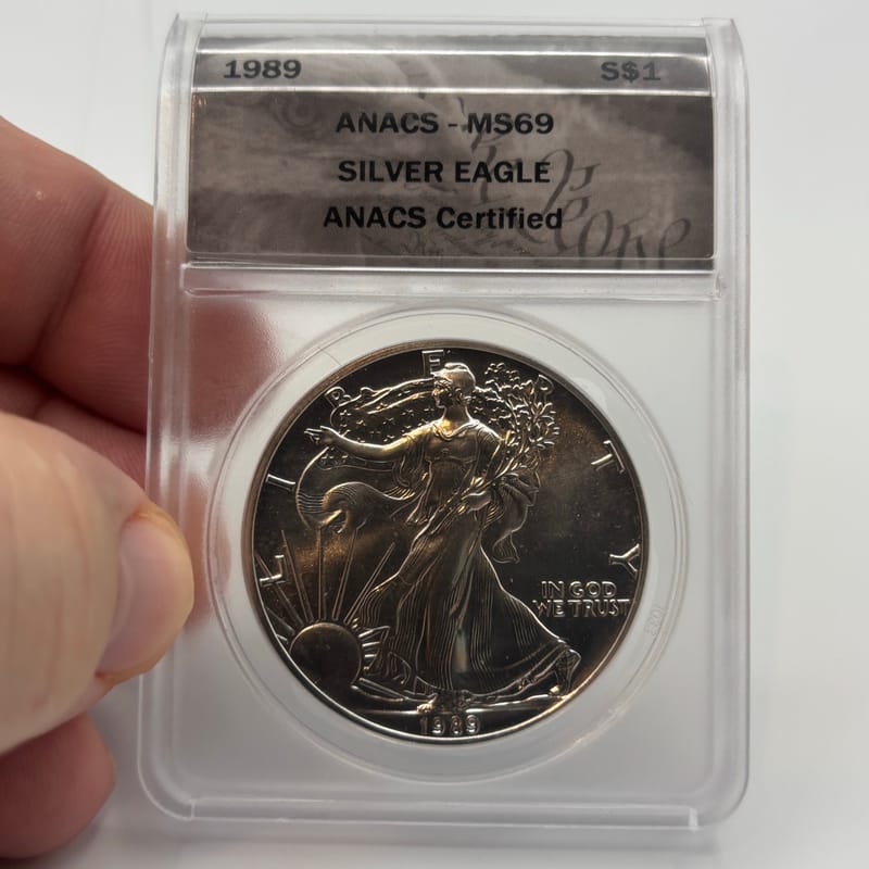 1989 Silver Eagle 1oz .999 Silver ANACS MS69