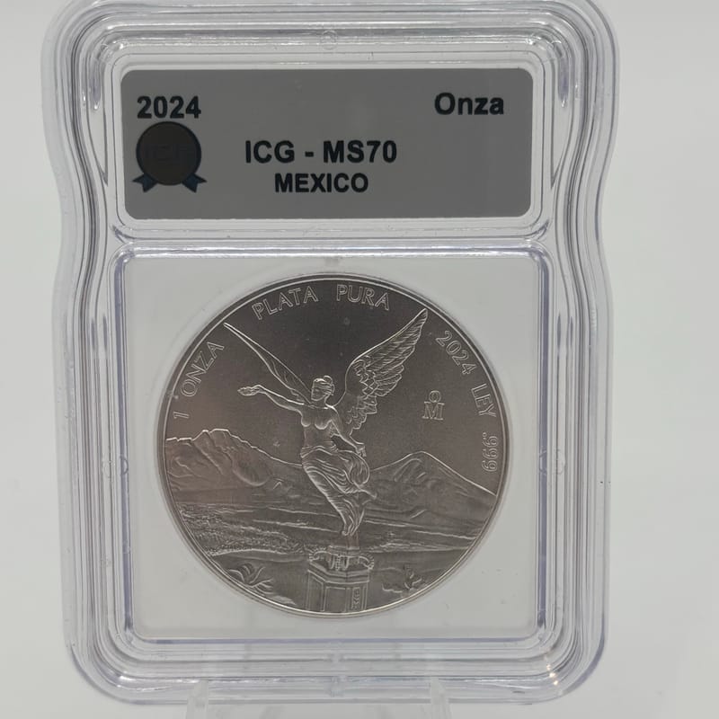 2024 1 Onza 1oz .999 Silver Libertad ICG MS70
