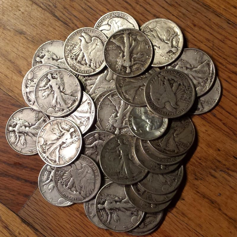Walking Liberty Half Dollar - Random Dates - 90% 