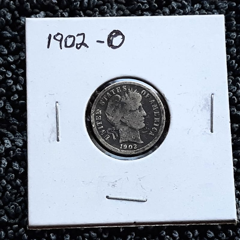 1902 - O - Barber Dime